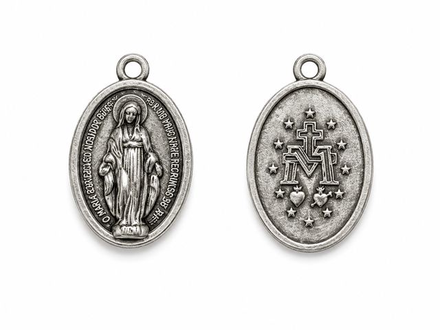 Virgen Milagrosa plateada