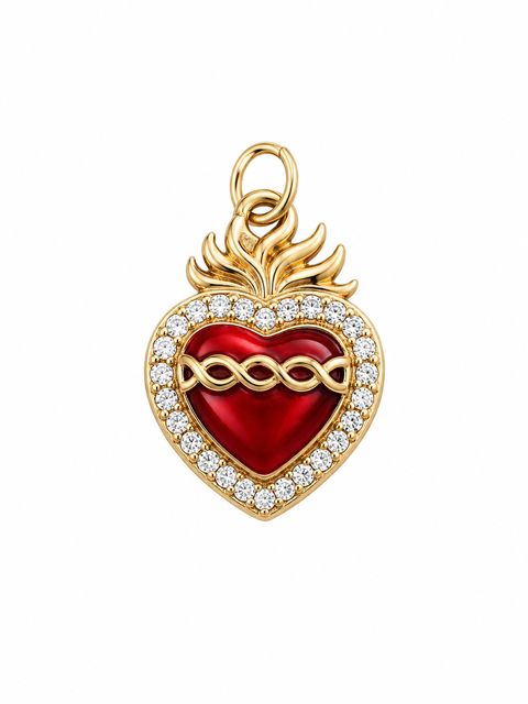 Corazón sagrado con circonias